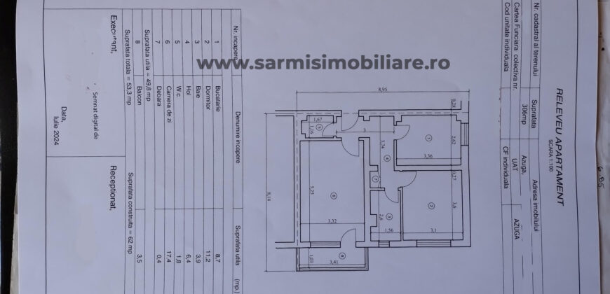 Apartament 2 camere 2 bai de vanzare in Orasul Azuga